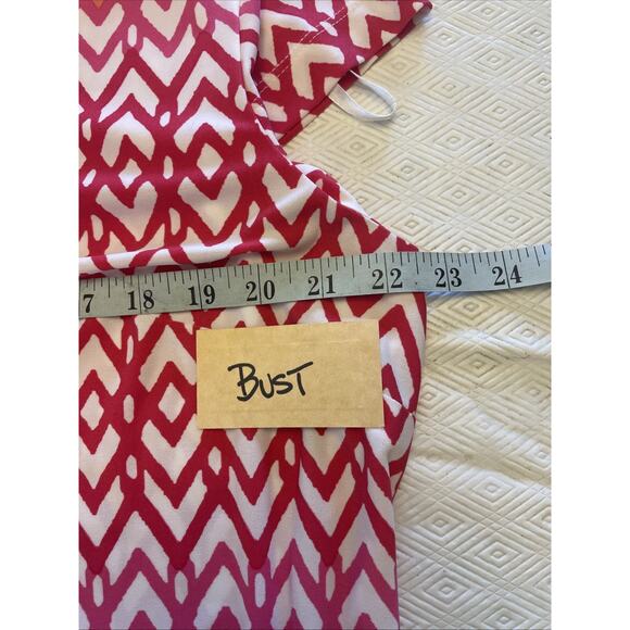 Jessica Howard XXL Hot Pink Orange Chevron Colored Summer Poly Spandex Dress EUC - Picture 8 of 12